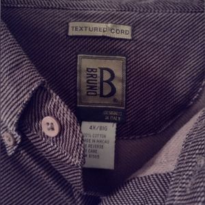 Luxury Brand Bruno Italian Menswear Textured Cord Long Sleeve Mens size 4X